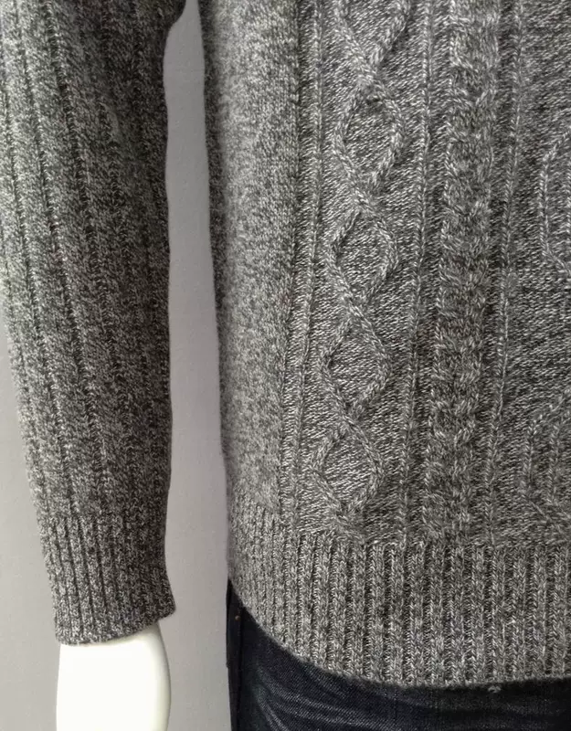 Trung tâm mua sắm chính hãng Hellmans nửa cổ áo len cashmere dệt kim áo len thời trang giản dị quần áo nam H733B72 - Hàng dệt kim