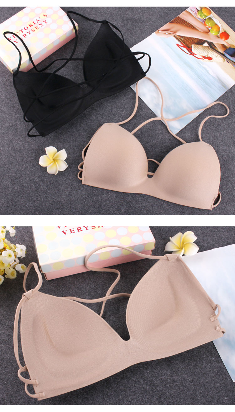 Bỏ lỡ Bà Liền Mạch Bikini Bra Vẻ Đẹp Nhật Bản Lại Hollow Triangle Cup Ngủ Đồ Lót Quan Điểm Gói