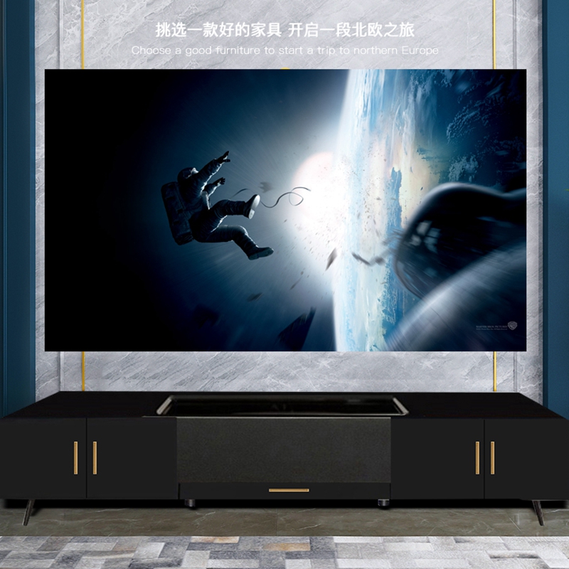 New Laser TV Special Cabinet Short Coke Projector Electric Telescopic Sea Letter Extreme Rice Nuts Universal Landing Cabinet