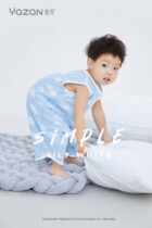 Yazan Sub-Leg Gauze Sleeping Bag Summer Air Conditioning House No Sleeve Zipped Baby Climbing Suit Breathable sweat-absorbing anti-kick by thever