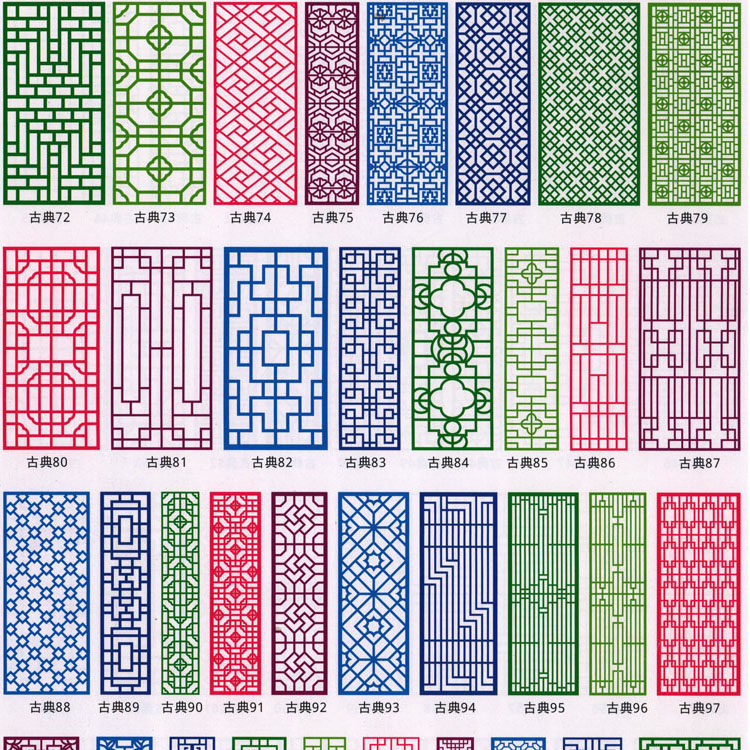 Classical Chinese style flower grid gallery Hollow partition screen Flower grid pvc suspended ceiling Chinese European style entrance decoration