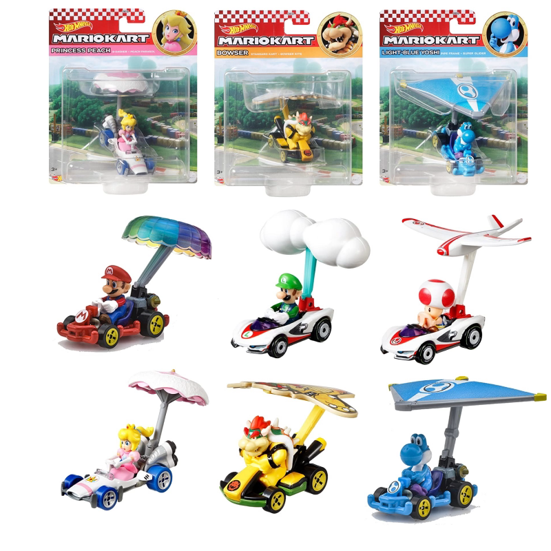 Hot Wheels Mario Movie Themed Car Collectible Alloy Racing Model Paraglider Boy Car Toy Hot Wheels Mario Movie Themed Car Collectible Alloy Racing Model Paraglider Boy Car Toy