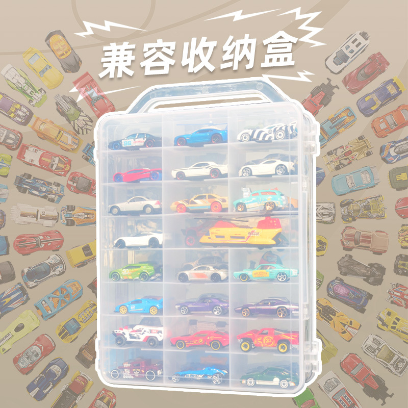Compatible with Hot Wheels Tomica Small Car Partition Storage Display Box Alloy Car Model Tomica1:64