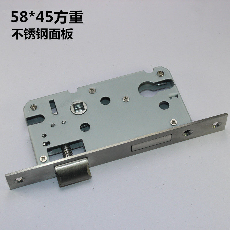 Meiyide door lock body stainless steel panel 58*45 heavy spring lock body double tongue lock body mechanical door lock