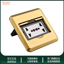 Type 120 Home Stainless Steel Golden Ground Socket Concealed Single Door Five Holes Six Holes Invisible Living Room 6 Holes Floor Insert
