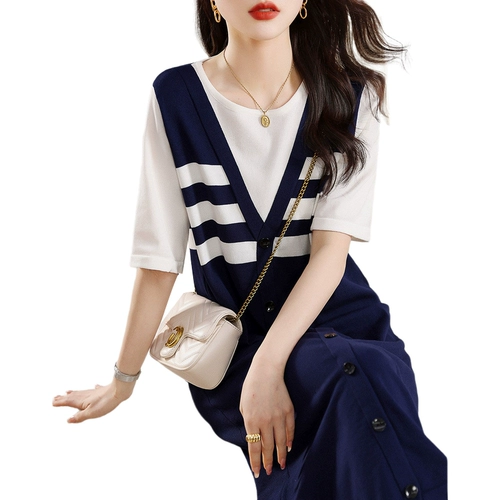 Брендовый модный трикотажный комплект, трикотажное платье