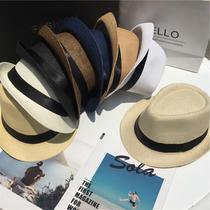 British sun protection boys wear Dad topper European mens straw hat Summer sunscreen beach hat Adult