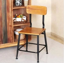 American country LOFT retro old style solid wood furniture cafe wrought iron chair leisure backrest dining chair