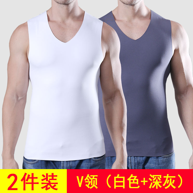 Không có dấu ấm vest nam mùa thu và mùa đông cộng với nhung cộng với tay dày bottomshirt mặc mặc đồ lót đàn ông tóc mặc cơ thể mòn.