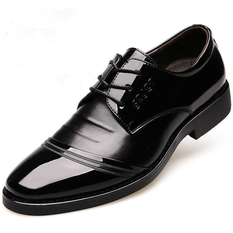 Men's business leather shoes British casual men's shoes business British black casual breathable leather round toe shoes men's shoes - Taobao