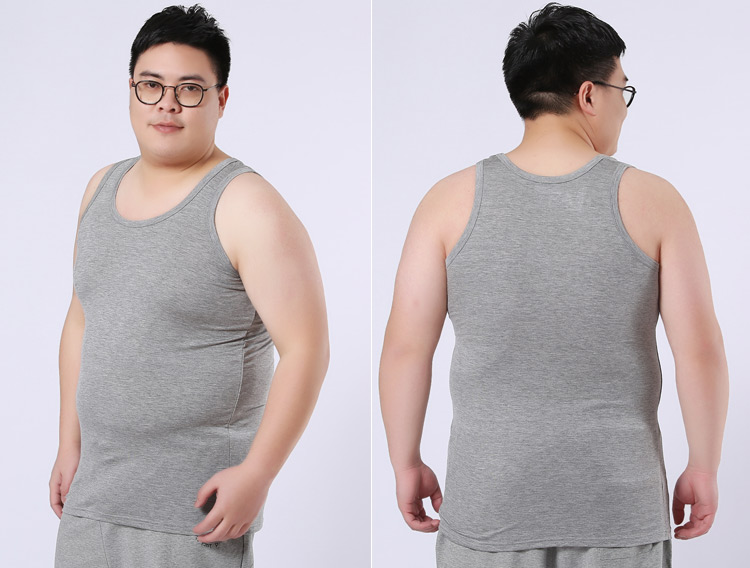 Của nam giới cotton kích thước lớn vest cộng với phân bón để tăng trung niên chất béo vest vest loose áo thêm lớn chất béo mùa hè áo thun ba lỗ