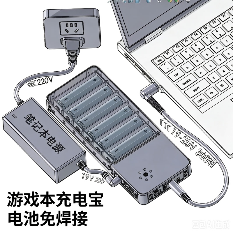 Gaming Laptop Power Bank Set Dc300W Pd140W Mobile Power Supply for Mobile Phones