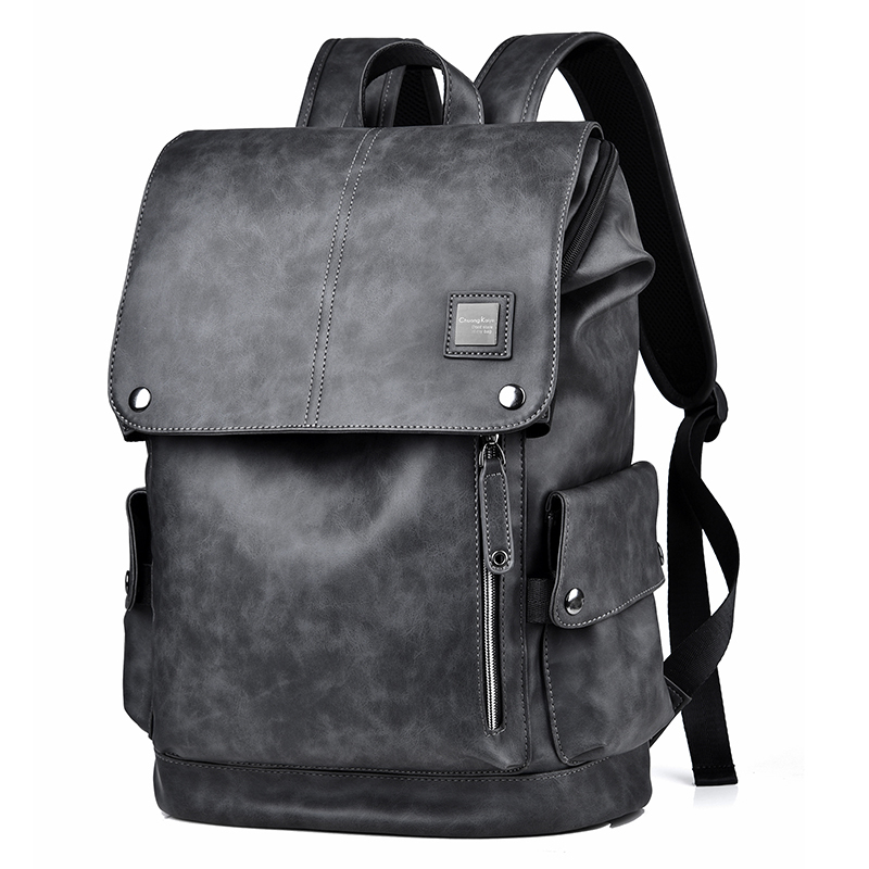 Men's Genuine Leather Backpack, Men's Cowhide Casual Backpack, Computer Bag, Trendy Brand School Bag, Large Capacity Travel Business Bag