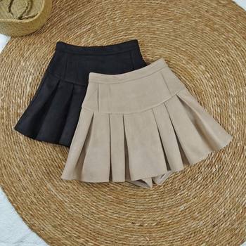 K-Style of Super High-Waisted A-Line Anti-Exposure Shorts Slimming Look Pleated Fluffy Umbrella Skirt Jk Preppy Skirt Women's Autumn and Winter