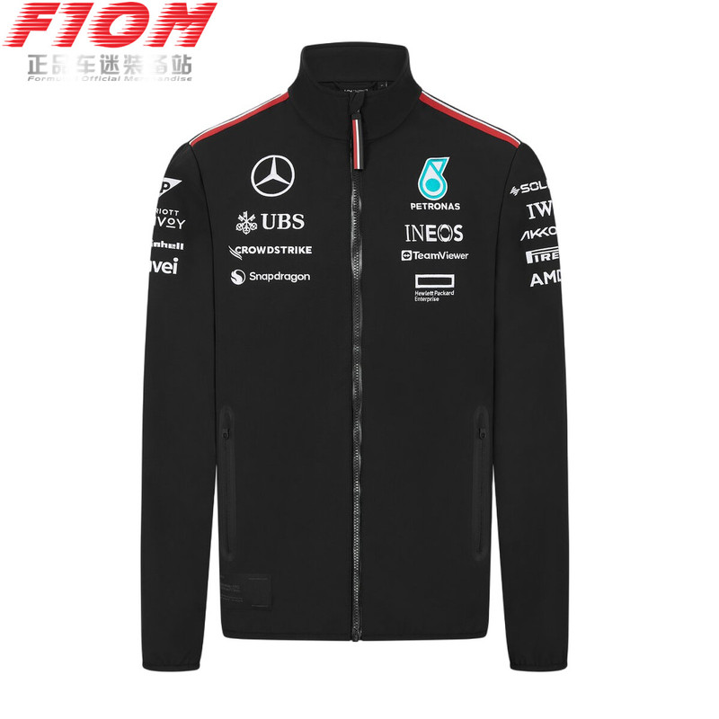F1 Mercedes-Benz Amg 2024 Softshell Jacket, Sports Windproof and Warm Jacket, Team Uniform