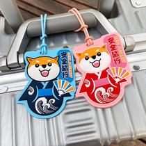 Chinese style luggage brand ins kimono girl cartoon Shiba Inu check-in anti-loss Japan travel silicone boarding pass