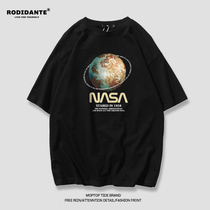 NASA astronaut Earth summer mens cotton short sleeve T-shirt national tide original Tide brand shirt loose ins tide