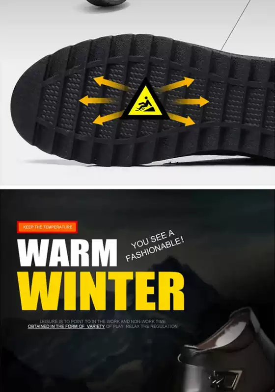Giày cotton nam mùa đông cộng với giày nhung nam dày cao giúp giày mùa đông ấm áp