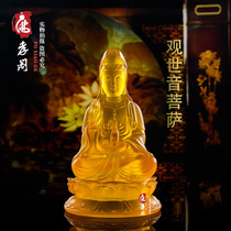Fine craftsmanship water glass Guanyin Bodhisattva Buddha statue home offering home Buddhist hall decorative handicraft ornaments