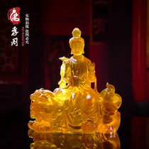 Buddha Filial Piety Pavilion resin imitation glass Manjushri Bodhisattva Buddha statue home worship Buddha statue living room decoration ornament manufacturers
