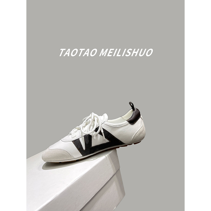 【Taotao Meilishuo】Channel Goods! Retro Color Matching Moral Training Shoes Women's Lace-Up Casual Sports Shoes 【Taotao Meilishuo】Channel Goods! Retro Color Matching Moral Training Shoes Women's Lace-Up Casual Sports Shoes