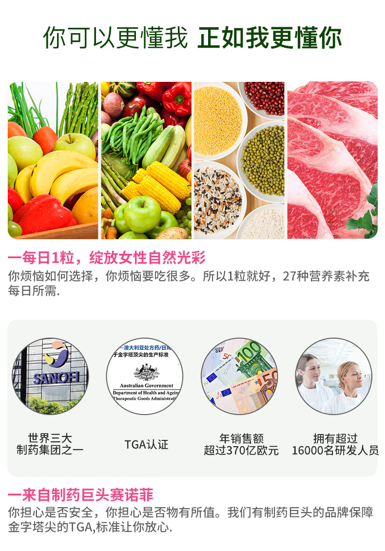 Cenovis Bà Multiv vitamin Australia Chăm sóc sức khỏe phụ nữ Vitamin tổng hợp vitamin tổng hợp 100 viên - Thức ăn bổ sung dinh dưỡng sủi vitamin c