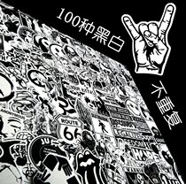 European and American black and white Tide brand waterproof sticker car laptop mobile phone skateboard guitar suitcase sticker