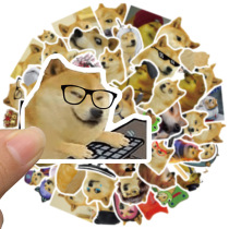 New 50 pieces of doge out-of-network stalk cheeemnet red sticker graffiti Plum Box Laptop Ipad Phone Sticker