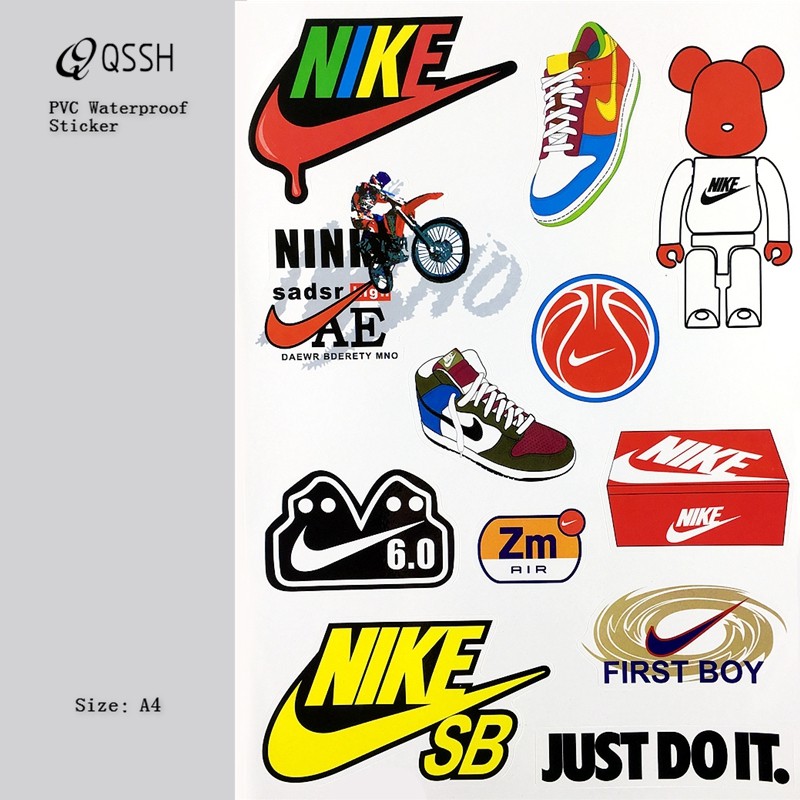 The whole A4 tide brand personality luggage stickers trolley case suitcase notebook computer electric car waterproof stickers