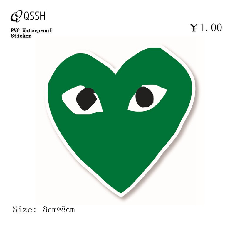 Single Tide Logo Logo Green Peach Hearts Suitcase Stickup Travel Pull-Lever Box Cell Phone Skateboard Guitar Dead Fly Stickers