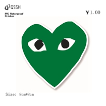 Single Tide brand logo green peach heart luggage sticker travel trolley case mobile phone skateboard guitar dead flying sticker