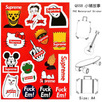 The whole A4 tide card cartoon suitcase sticker luggage guitar skateboard dead flying bicycle computer trolley case sticker