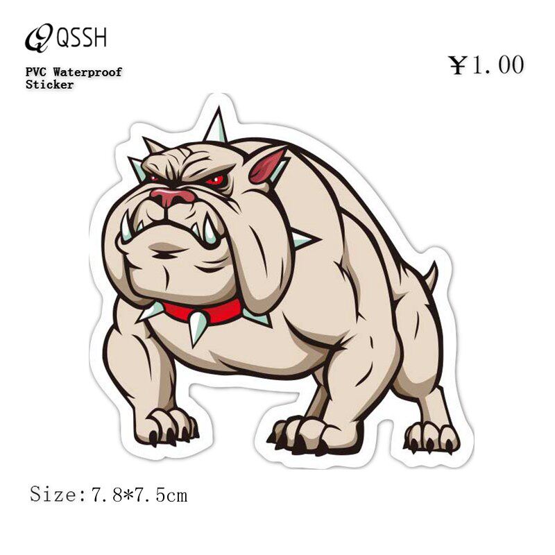 Single bulldog waterproof wear-resistant laptop car luggage suitcase trolley case skateboard guitar sticker