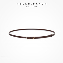 Dry net leash available in all things Gold buckle fine belt tail not exposed genuine leather female casual temperament narrow fashion leather strap