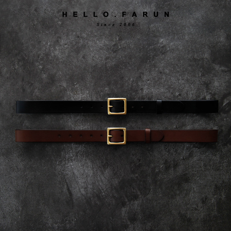 Very sassy hunting wild style copper buckle leather belt square buckle with jeans women's belt street belt