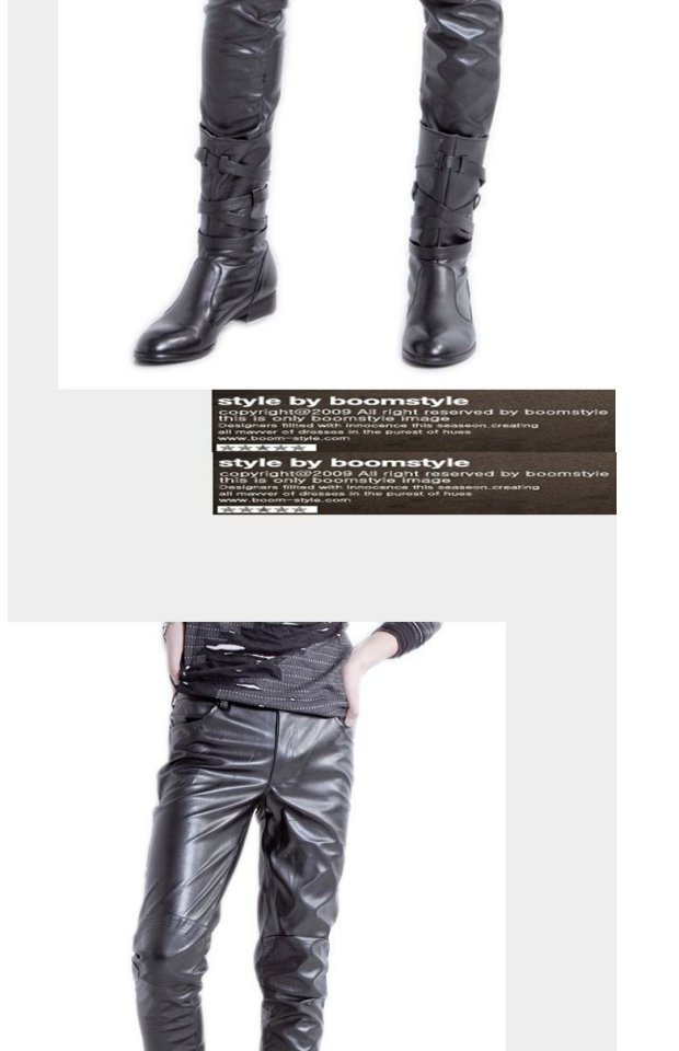 Quần da nam trung niên unisex không thấm nước và chống dầu rửa xe rửa xe bằng axit và quần da kiềm dầu cộng với nhung cỡ lớn quần jean nam rách