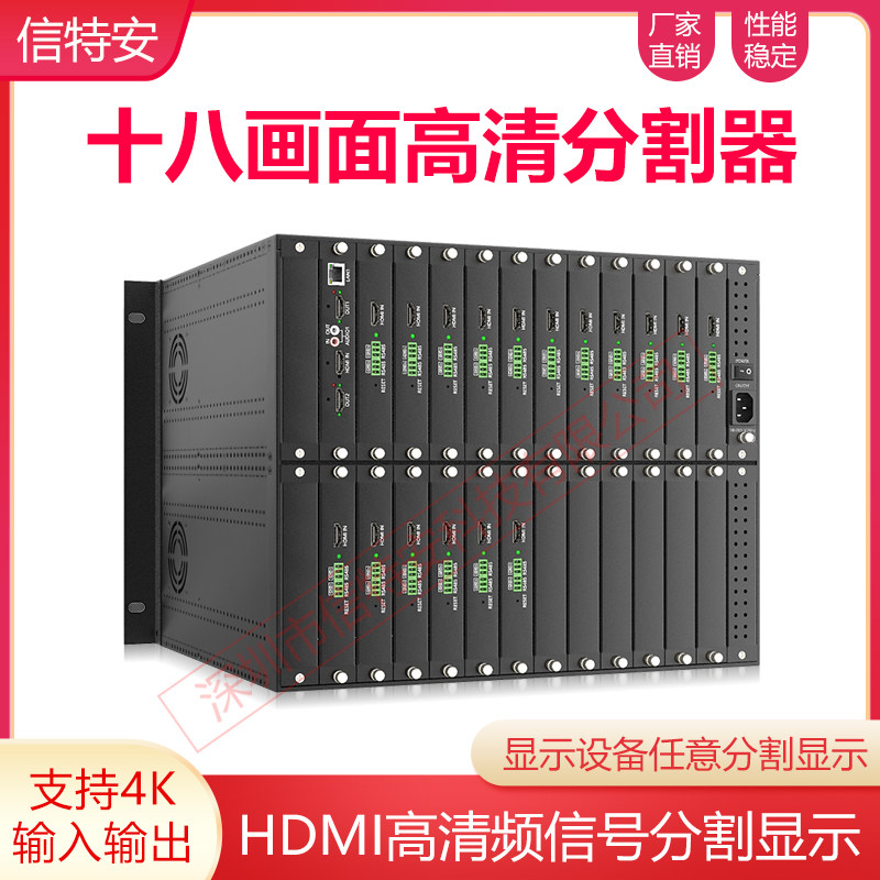 4K eighteen picture divider 18 into 1 out of card-type film conference monitoring arbitrary open window roaming sub-screen