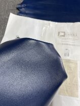 Italian GAIERA small fragrance dark blue plain nappa sheepskin genuine leather material about 0.9mm soft