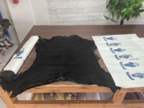 Italian dolmen black head layer Anti-suede fetal calf leather leather material 0 9mm left and right soft