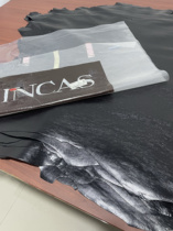 Italian incas black oil wrinkled cowhide genuine leather material 0 9mm moderate feel