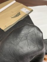 Italian falco black hand-grabbed nappa sheepskin genuine leather 0 8-0 9mm soft