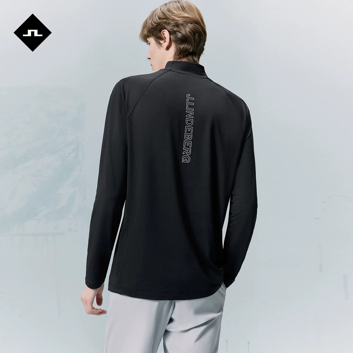 Весенняя бархатистая базовая мужская футболка с высоким воротом, slim fit