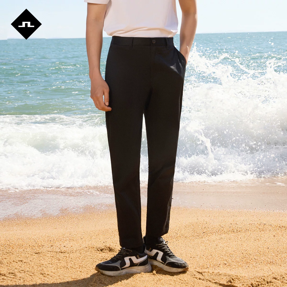 Летние базовые хлопковые комфортные дышащие повседневные брюки, slim fit