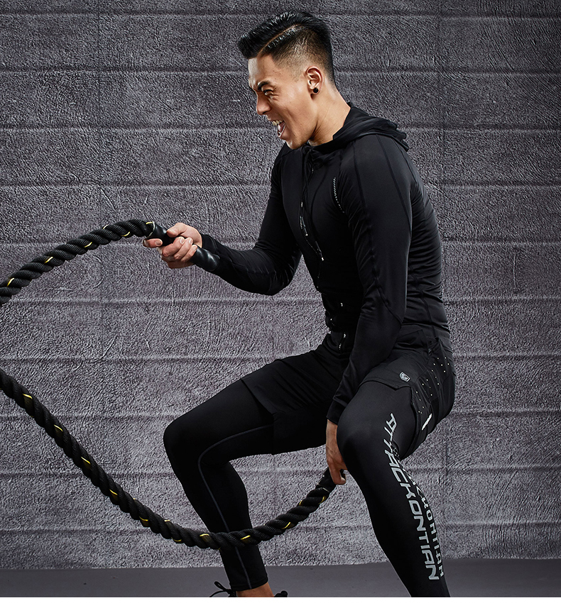 Áo khoác thể thao nam tay dài quần thun co giãn nhanh khô chạy áo khoác mùa thu và mùa đông áo len tập gym - Quần áo tập thể hình đồ tập the dục nữ