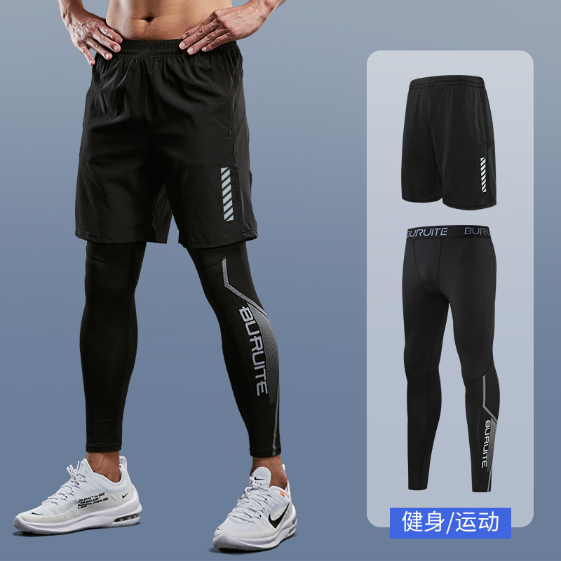 メンズ シャークシャーク レギンス、サイクリング ベースレイヤー フィットネス ショーツ、ランニング、バスケットボール トレーニング、コンプレッション用の速乾性高弾性スポーツスーツ