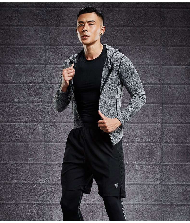 Thể dục quần áo nam phù hợp với chạy thể dục thể thao vớ áo khoác nhanh chóng làm khô bóng rổ đào tạo ba hoặc bốn bộ quần áo mẫu quần áo tập yoga đẹp