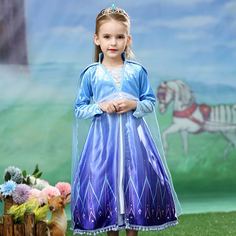 Girldress Ice AndIce 2 công chúa Aisha váy mùa xuân dress Aisha váy 7 tuổi mới Aisha váy trẻ em.