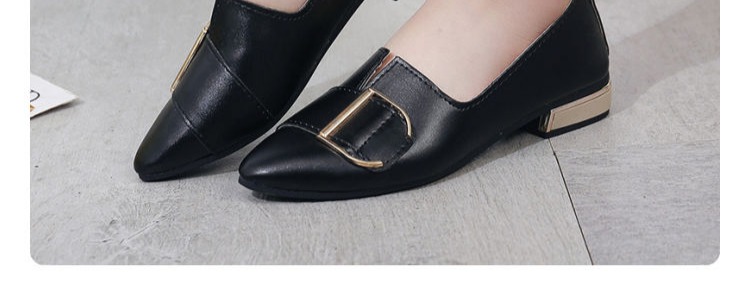 Mùa thu 2018 mới giúp hạ thấp thời trang Hàn Quốc miệng nông mũi nhọn gót vuông với giày đơn giản chống trơn trượt giày nữ hàn quốc