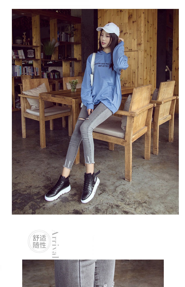 Giày nữ cao gót 2018 thu đông mới giày the thao nữ hàn quốc