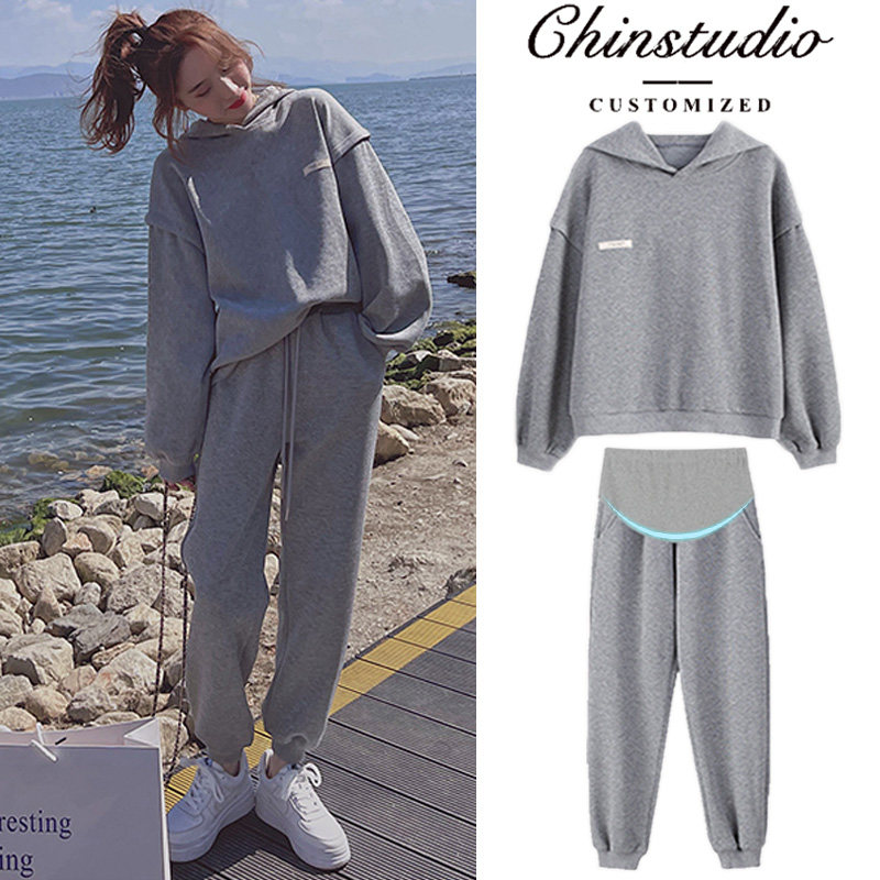 Maternity Autumn Suit Fashion 2022 Maternity Clothes Spring and Autumn Pregnant Women Net Red Pregnancy Autumn Sweater Two Piece Set